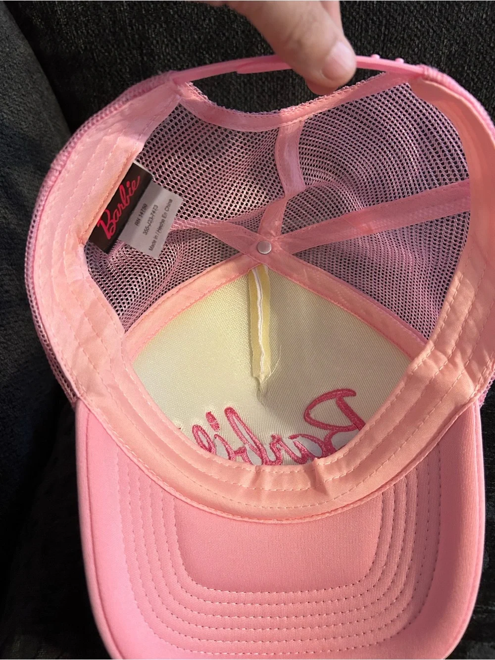 Barbie Pink and White Logo Trucker Hat